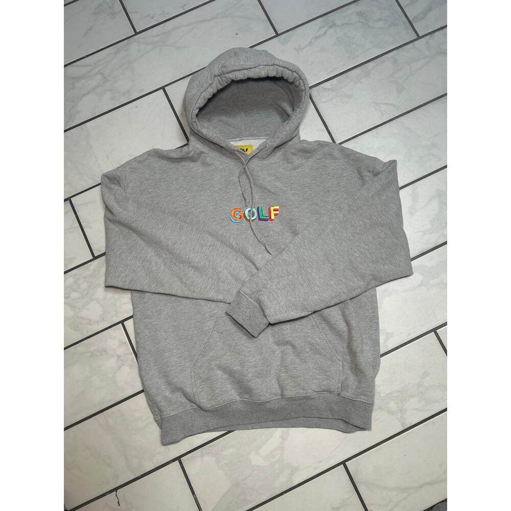 Golf Wang Men’s Embroidered 3D Hoodie Sweatshirt Sz L gray Tyler The Creator